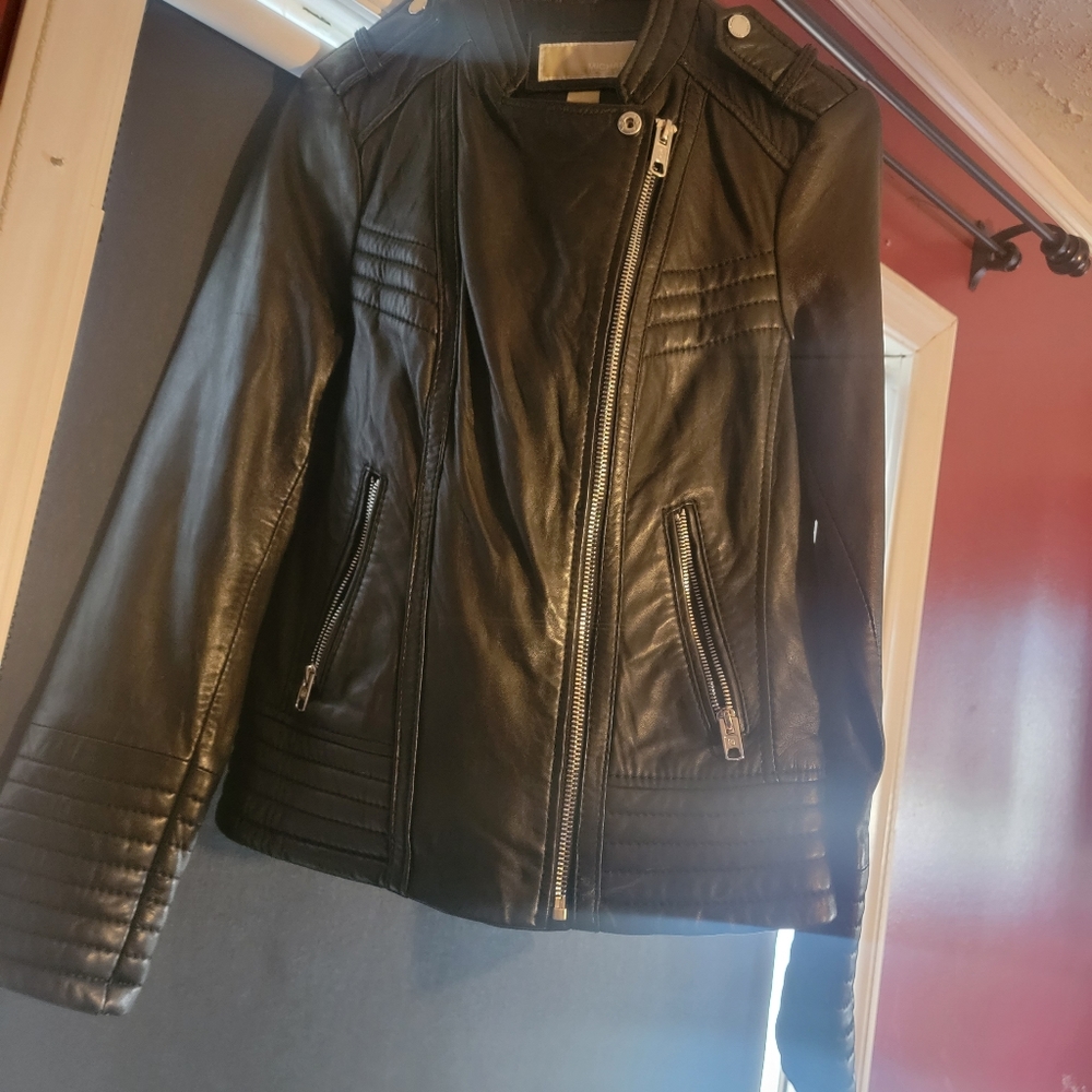 Michael Kors Genuine Leather Moto Jacket